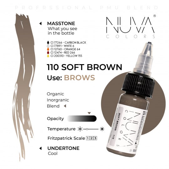 Nuva Colors PMU 15ml - 110 Soft Brown