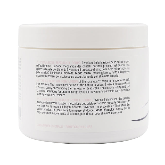 Scrub emulsione esfoliante corpo all'estratto di quarzo rosa e argilla 500ml