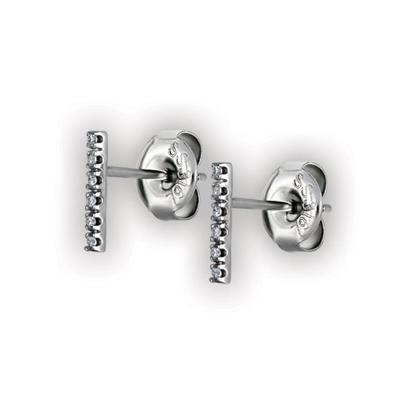 SS 316 LONG BAR STUDS W/ MICROPAVE SETTING (PAIR) 0,8mm - WH