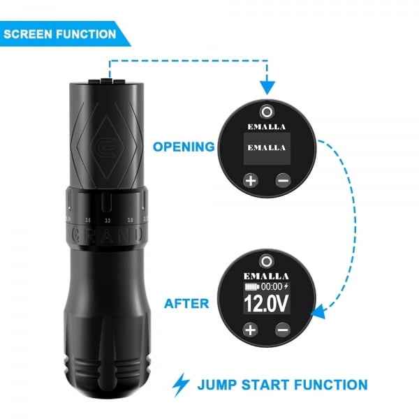 GRAND Emalla Wireless Tattoo Pen - Black