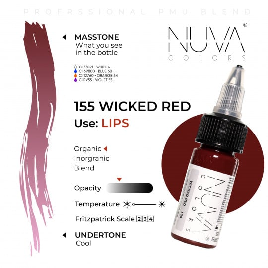Nuva Colors PMU 15ml - 155 Wicked Red