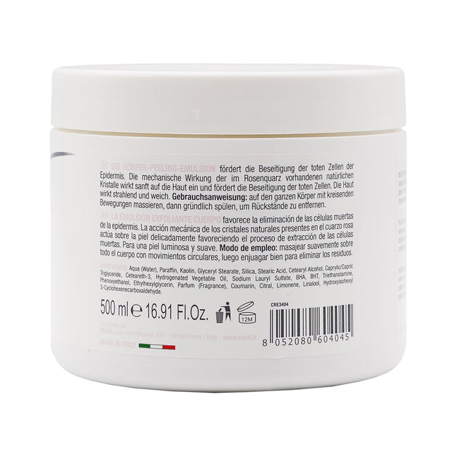 Scrub emulsione esfoliante corpo all'estratto di quarzo rosa e argilla 500ml