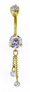 GD 316 MINI DOUBLE JEWEL BELLY BANANAS W/DANGLES 1,6x10mm model 04