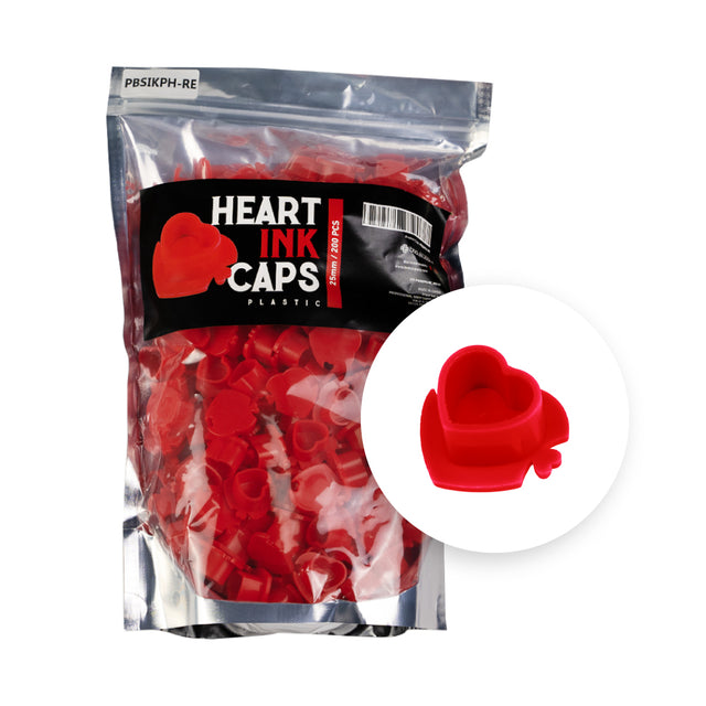 BodySupply Plastic Heart Ink caps 200pcs
