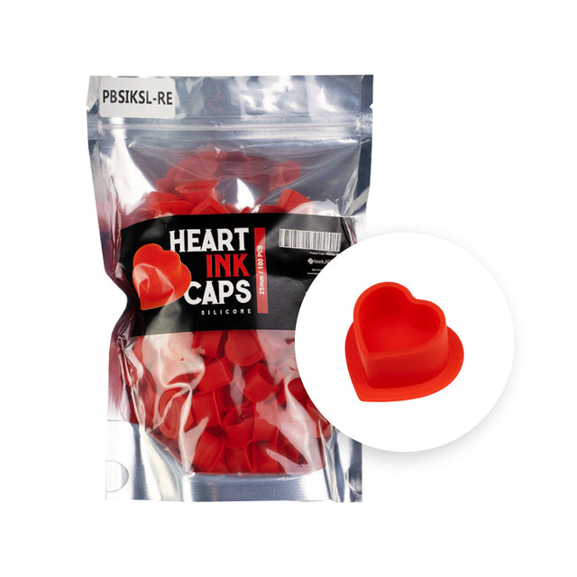 BodySupply Silicone Heart Ink Caps 100pcs