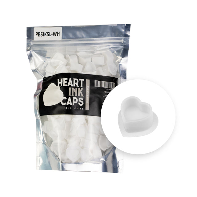 BodySupply Silicone Heart Ink Caps 100pcs