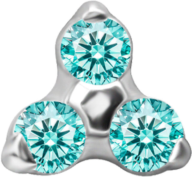 TT int TRINITY SET W/LAB CREATED GEMSTONE 1,2x2,5mm