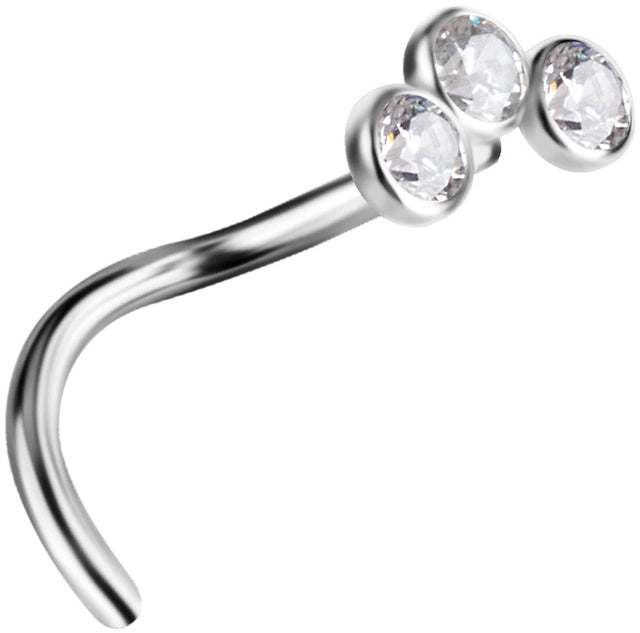TT PREMIUM JEWEL NOSE STUDS, 0,8mm mod. 03 -WH