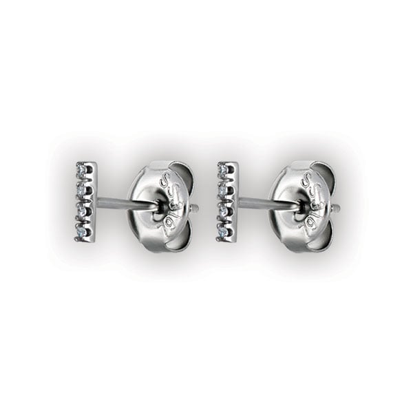 SS 316 SHORT BAR STUDS W/ MICROPAVE SETTING (PAIR) 0,8mm - WH