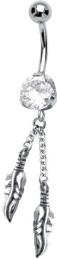 SS 316 JEWEL BANANA WITH DANGLES 1,6x10mm model 19 WH