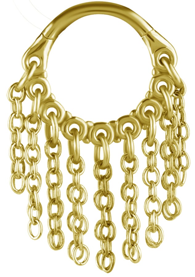 GD 316 HINGED RING WITH CHAIN DANGLES (PLAIN) 1,2x8mm