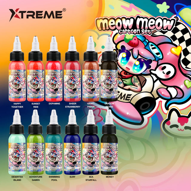XTreme Ink 12x30ml - MEOW MEOW CARTOON SET