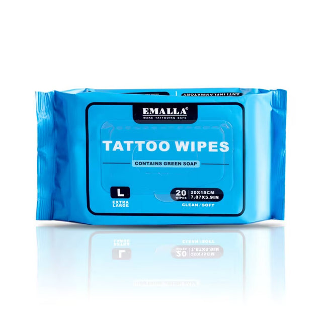 Emalla Tattoo Green Soap Wipes 20x15cm 20 pezzi