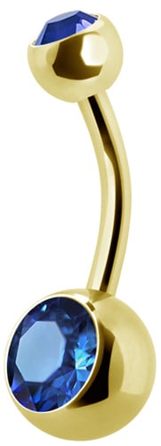 GD 316 8mm DOUBLE JEWEL NAVEL BARBELLS
