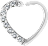 SS 316 ANNEALED HEART RING PAVE SET W. ZIRCONIA (RIGHT)