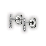 SS 316 LONG BAR STUDS W/ MICROPAVE SETTING (PAIR) 0,8mm - WH