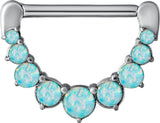 SS 316 JEWELLED NIPPLE CLICKER W/OPALS