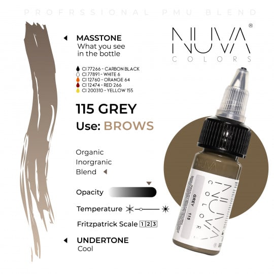 Nuva Colors PMU 15ml - 115 Grey