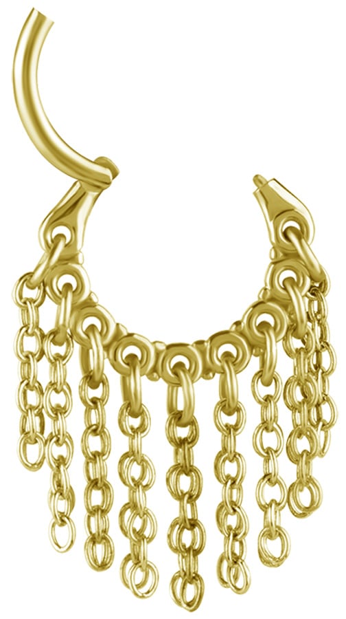 GD 316 HINGED RING WITH CHAIN DANGLES (PLAIN) 1,2x8mm
