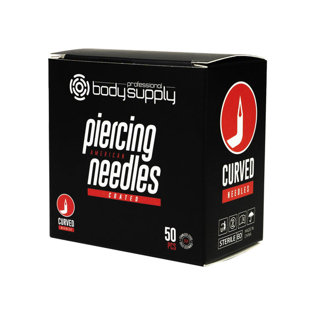 BodySupply Coated Sterile Curved Piercing Needles 50pcs