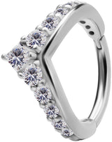 SS 316 V SHAPE CLICKER SET with Jewels