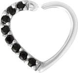 SS 316 ANNEALED HEART RING PAVE SET W. ZIRCONIA (RIGHT)