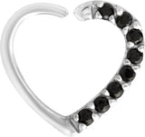 SS 316 ANNEALED HEART RING PAVE SET W. ZIRCONIA (LEFT)