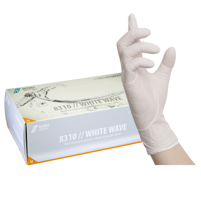Guanti in nitrile Nitras White Wave - 100pz
