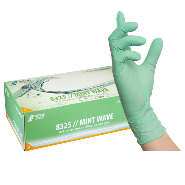 Guanti in nitrile Nitras Mint Wave - 100pz