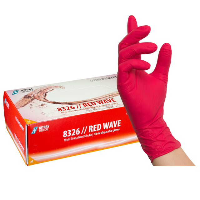 Guanti in nitrile Nitras Red Wave - 100pz