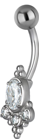 SS 316 JEWEL BANANA 1,6x10mm TRIBAL BELLY - model 19 WH