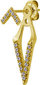 GD 316 V SHAPE EAR STUDS W. EAR JACKET SET (PAIR) 0,8mm WH 