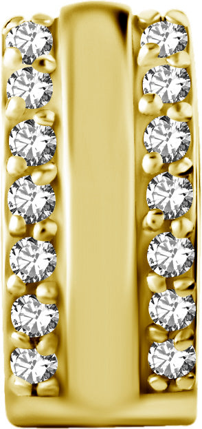 GD 316 HUGGIE HOOP PAVE SETTING 2 ROWS (PAIR) 0,8x10mm WH 