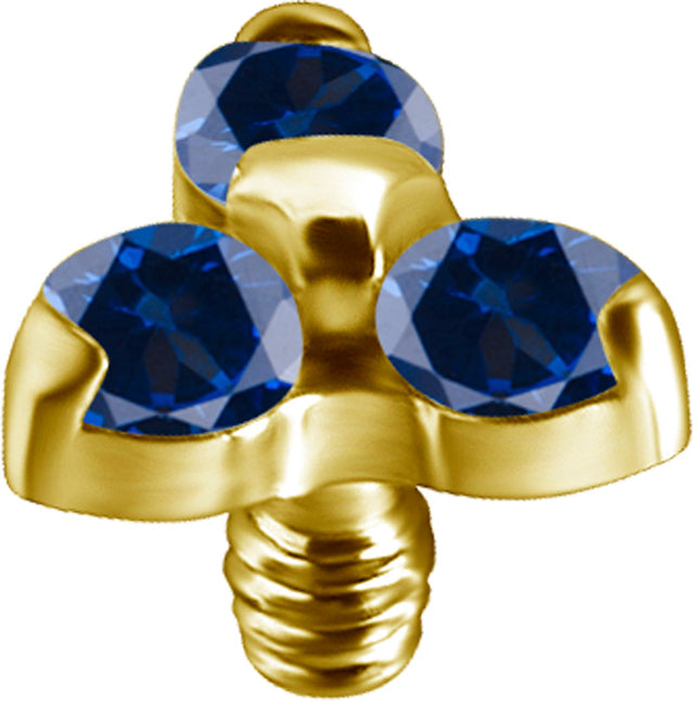 GD TT int TRINITY SET W/LAB CREATED GEMSTONE 1,2x2,5mm