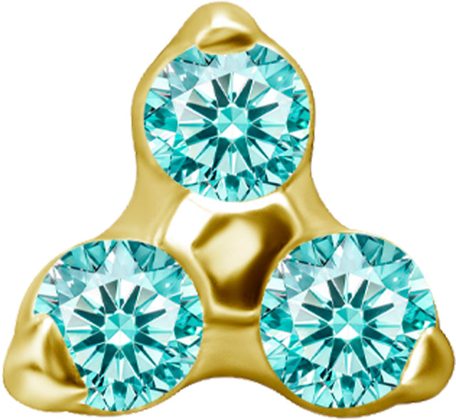 GD TT int TRINITY SET W/LAB CREATED GEMSTONE 1,2x2,5mm