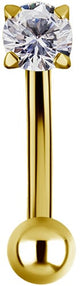 GD TT int EYEBROW BANANA 1,2x6mm stone 2,5mm WH