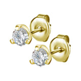 GD 316 EAR STUDS SET W. ROUND CUBIC ZIRCONIA (PAIR)