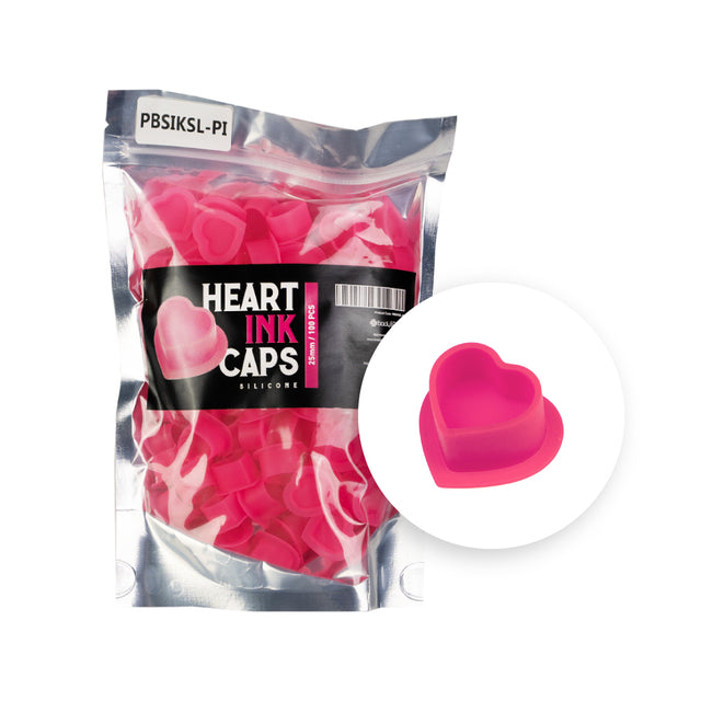 BodySupply Silicone Heart Ink Caps 100pcs