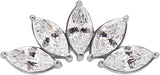 SS 316 int ATTACHMENT 1,2mm CUBIC ZIRCONIA mod. 43L - WH (13mm)