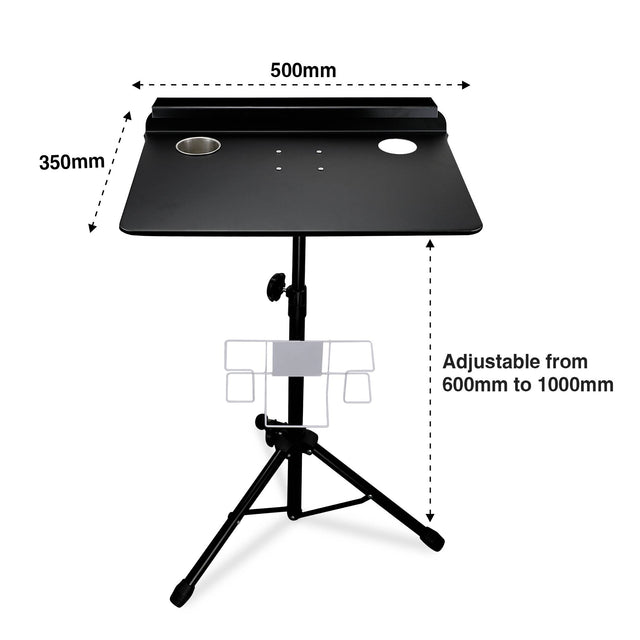 Tattoo Working Table 35x50cm - adjustable height - BLACK