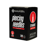 BodySupply Coated Sterile Straight Piercing Needles 100pcs