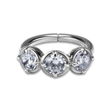 SS 316 HINGED RING W/ZIRCONIA mod.17