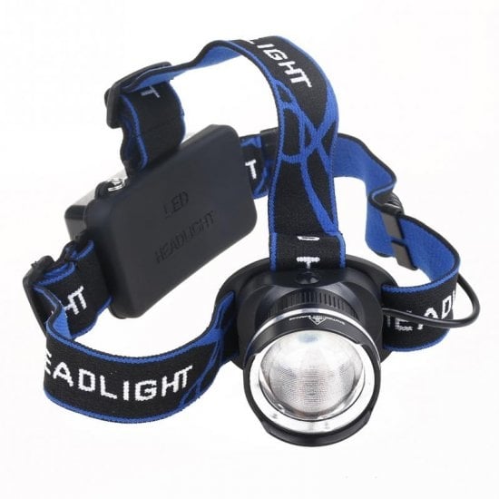 Luce frontale con led, ricaricabile. European Plug