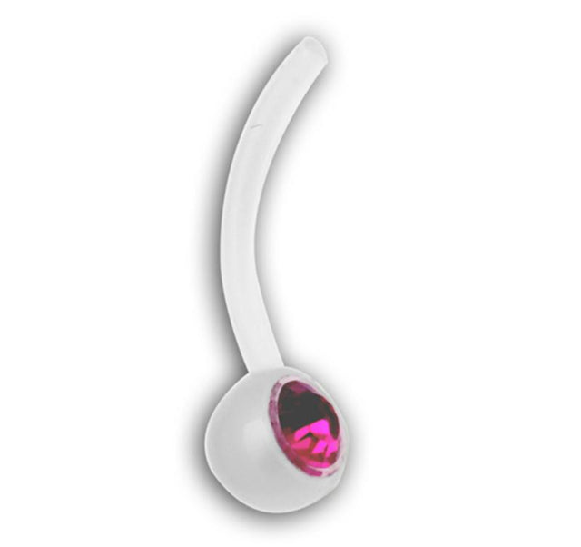 BIOFLEX CLEAR JEWELLED NAVEL BARBELLS