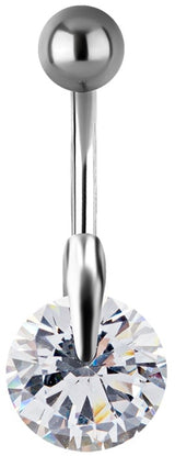 SS 316 JEWEL BANANA 1,6x10mm SOLITAIRE ROUND SETTING - WH