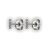 SS 316 SHORT BAR STUDS W/ MICROPAVE SETTING (PAIR) 0,8mm - WH